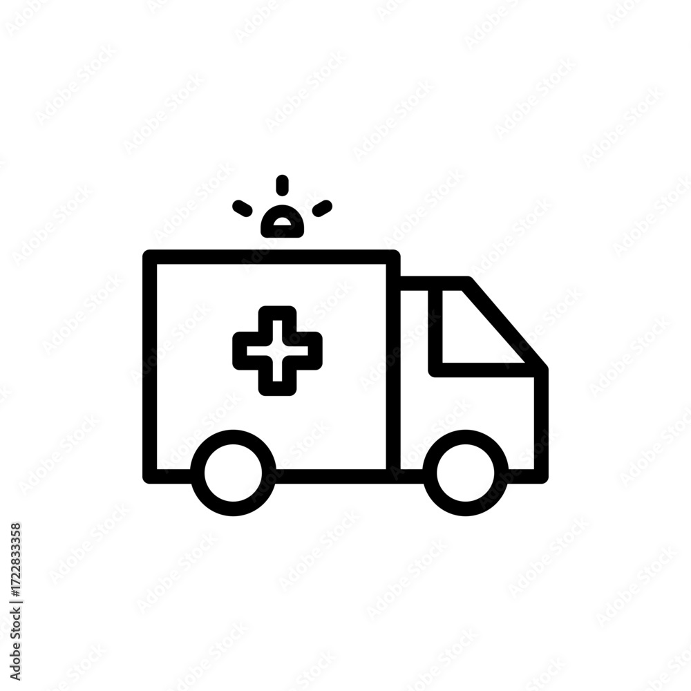 Fototapeta premium Ambulance icon symbol for apps and websites. ambulance truck sign and symbol. ambulance car