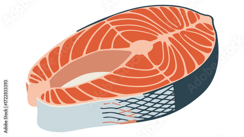 Delicious and nutritious raw salmon steak, perfectly cut for cooking, highlighting fresh, rich, omega-3 packed seafood, ideal for healthy gourmet meals and culinary presentations
