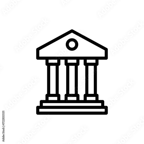 Bank icon symbol for apps and websites. Bank sign and symbol, museum, university