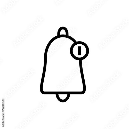 Bell icon symbol for apps and websites. Notification sign and symbol for web site design