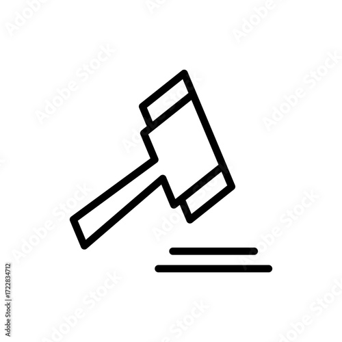 Gavel icon symbol for apps and websites. judge gavel sign and symbol. law icon. auction hammer