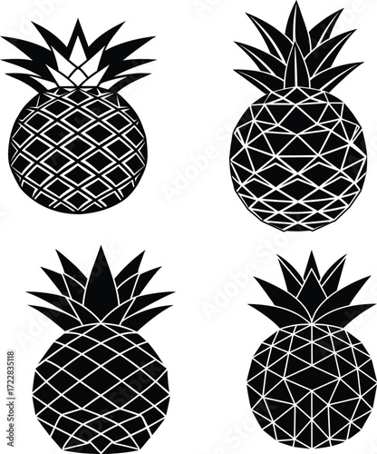 pineapple Silhouette Vector design illustration