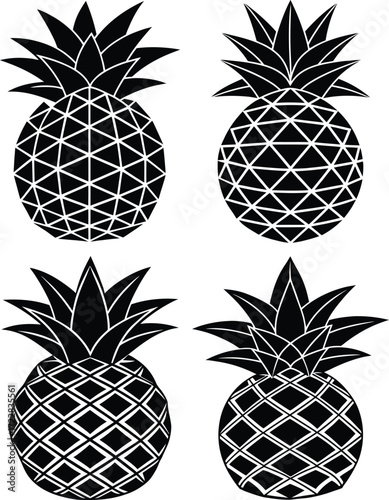 pineapple Silhouette Vector design illustration