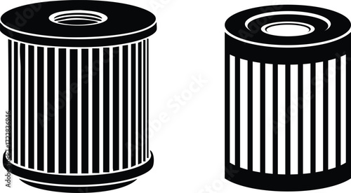  Car oil filter icon, minimal vector logo, mechanical and automotive concept