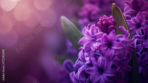 Close-up of vibrant purple flowers with soft, blurred background