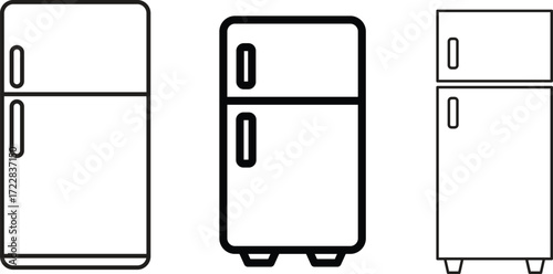  Refrigerator icon concept, minimal line and flat style design