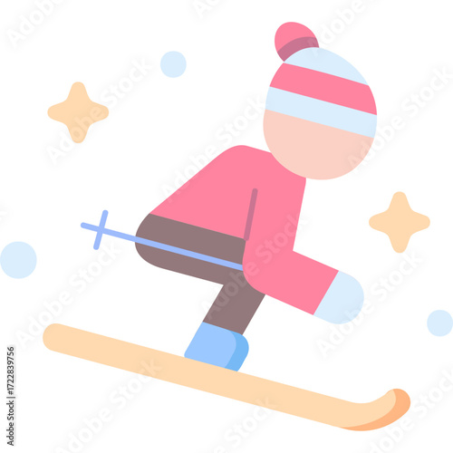Skiing Illustration