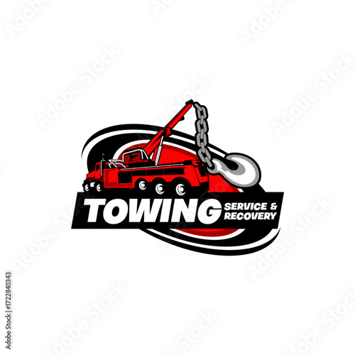 Tow Towing Truck Service Logo Template Vector