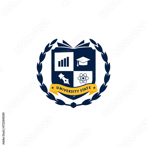 University and College Christian Academy High School Education Crests and Logo Emblems