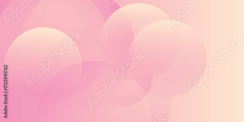 Abstract pastel colorful pink and yellow gradations. Circle effect style geometric abstract background simple. vector modern design eps10