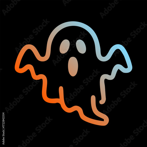 A black background with a gradient ghost outline