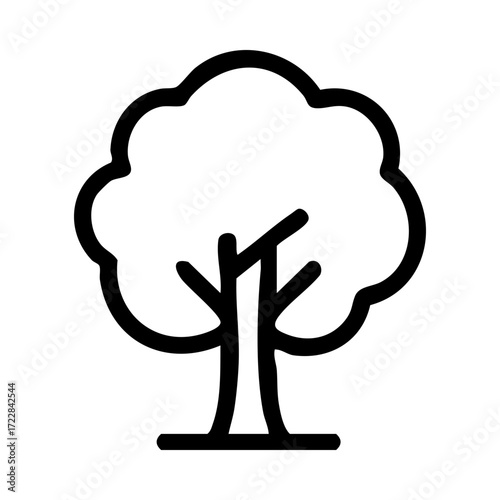 A simple black line drawing of a tree