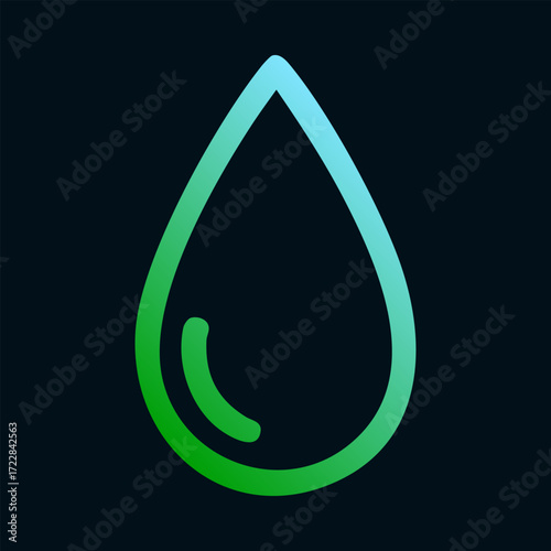 A water drop logo with a green and blue gradient
