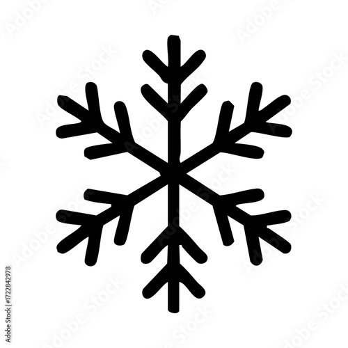 Black snowflake icon on white background