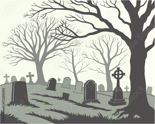 vector illustration of a tree in the park