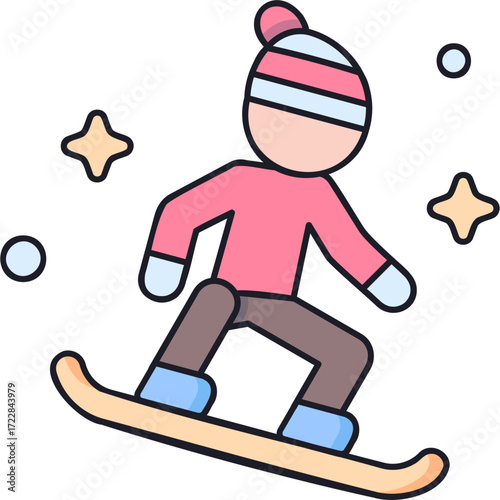 Snowboarding Sticker