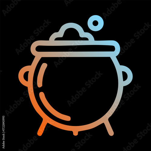 Witchs cauldron with bubbling potion