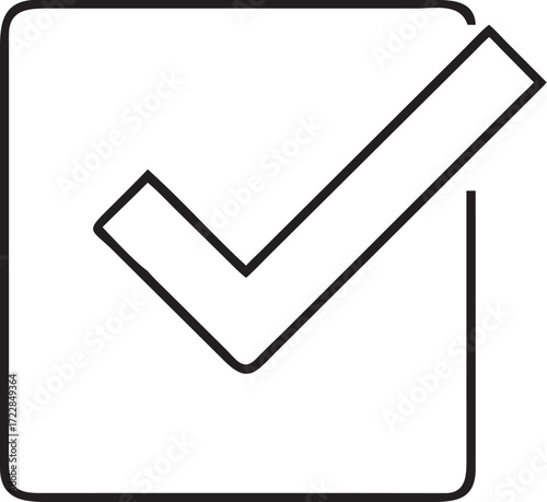 Outline Icon Of A Check Mark Inside A Square Box checkbox