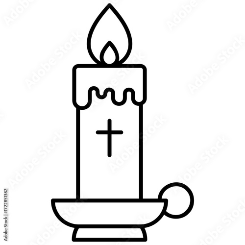 Line Art Candle Icon
