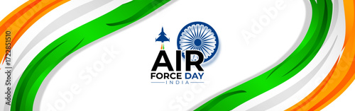 Vector illustration of Indian Air Force Day social media feed template