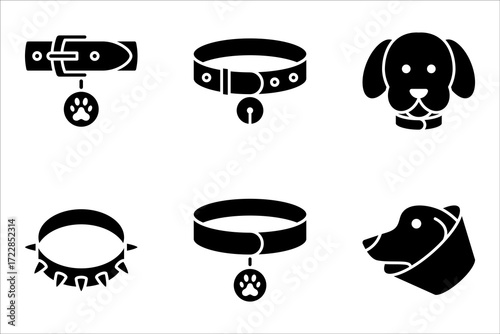 Collar icon set. Dog Collar sign. vector illustration on white background
