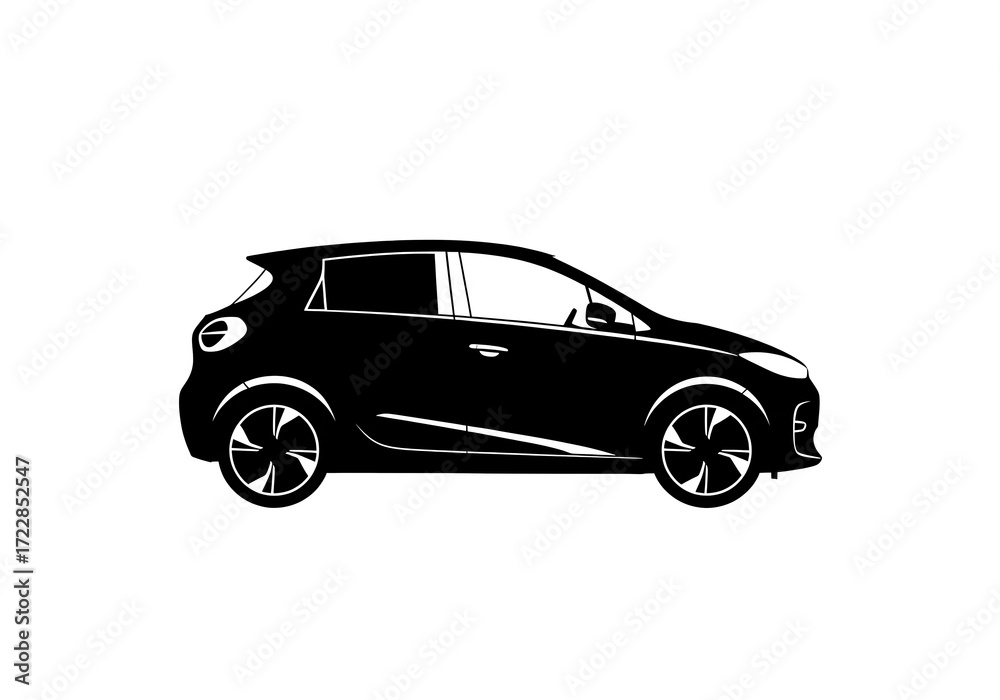 Fototapeta premium Sleek Silhouette A Modern Car Profile in Dynamic Motion, Capturing Automotive Elegance