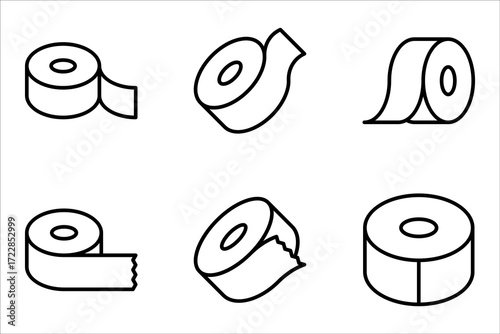 sticky tape icon set, Adhesive tape icon concept. vector illustration on white background