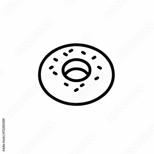 Simple illustration of a bagel with dotted decoration  