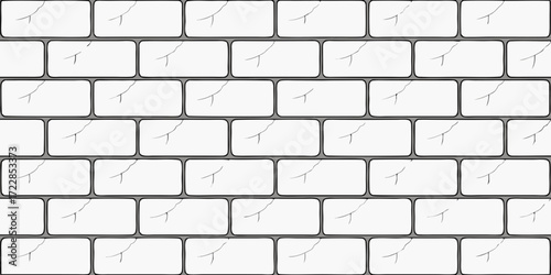 White keyboard close up in front of old brick wall marble tiles texture background