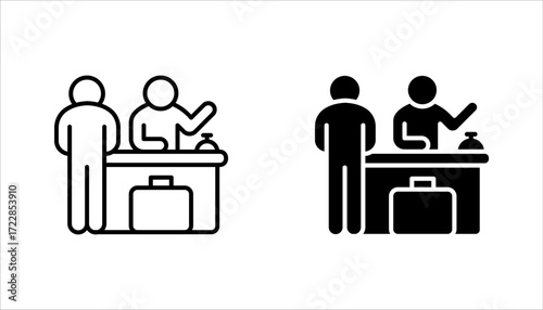 reception icon set, customer service, vector illustration on white background