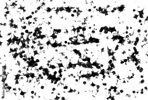 Wallpaper Mural Black abstract splatter ink drops on a transparent background Torontodigital.ca