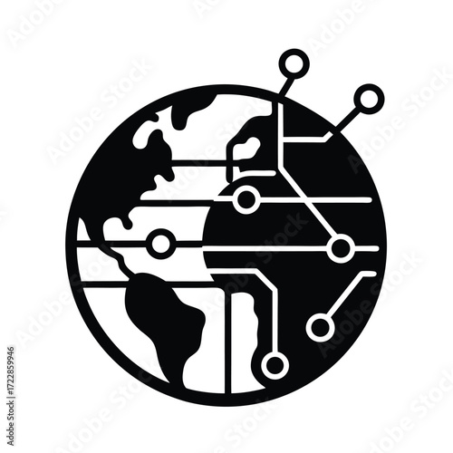 ai powered earth globe icon
