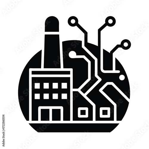 ai powered factory icon