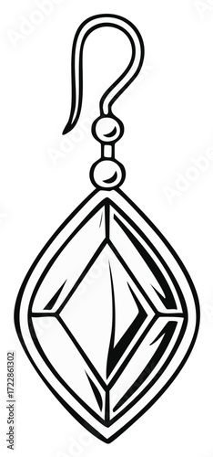 Elegant Dangle Earring: Delicate Line Art for Fashionable Jewelry Designs