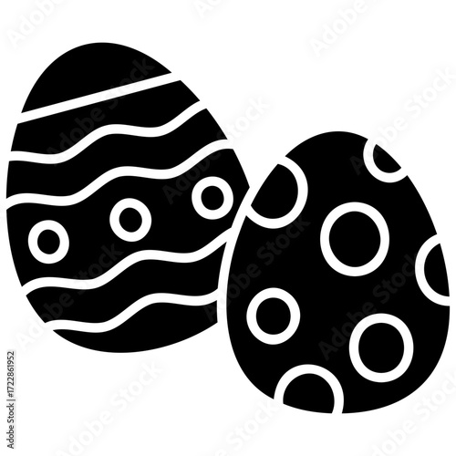 Solid Black Easter Egg Icon
