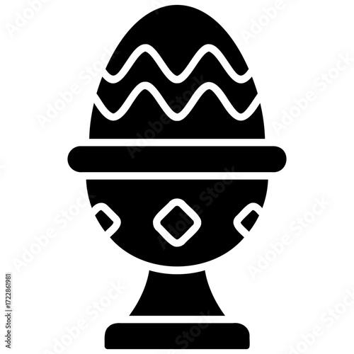 Solid Black Egg Cup Icon
