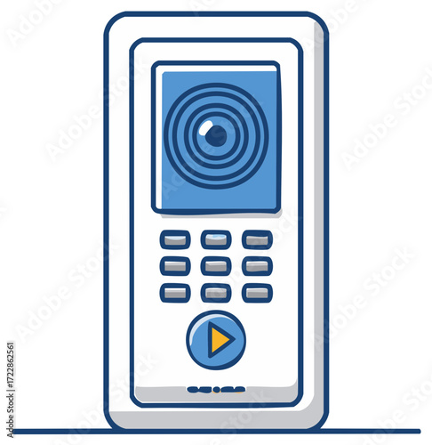 Modern video intercom system with camera and keypad for home security