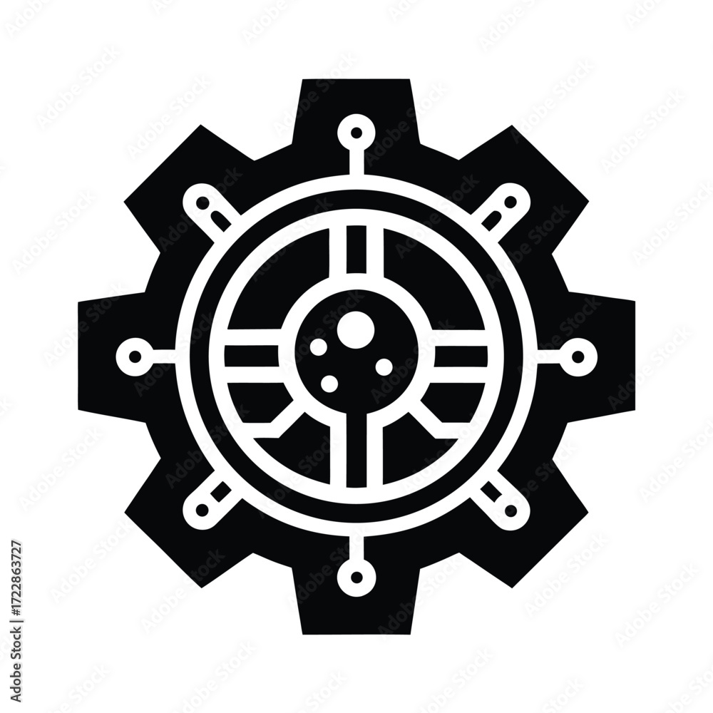 Obraz premium ai powered industrial gear icon