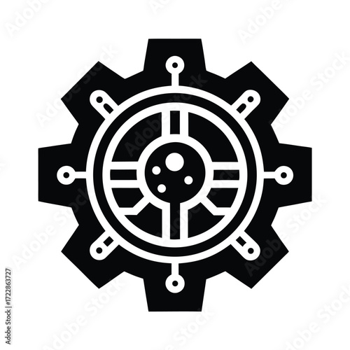 ai powered industrial gear icon