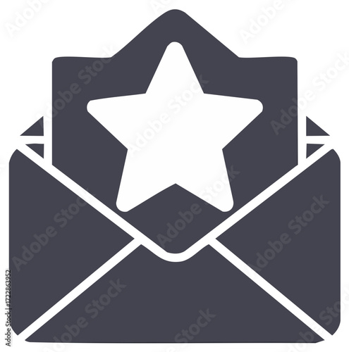 Envelope with Star Graphic Mail Communication Letter Concept Favorite Message