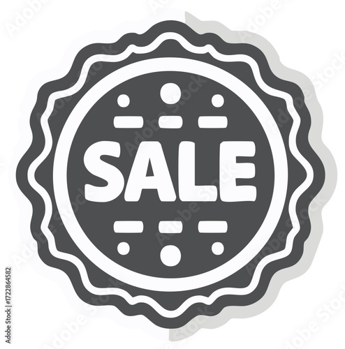 Circular Sale Badge Illustration Simple Discount Promotion Pricing Template