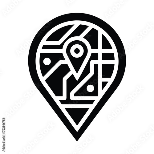 ai powered navigation map icon
