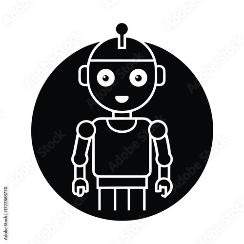 ai powered robot child icon