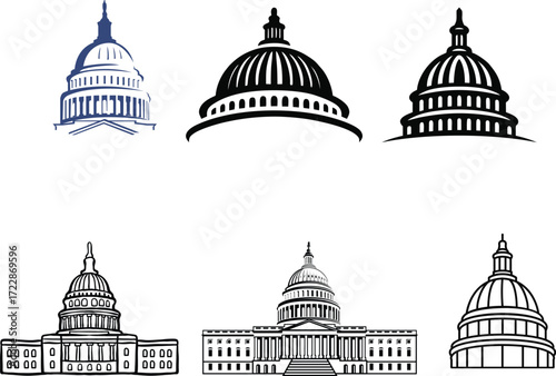  Black Silhouette of Capitol Building