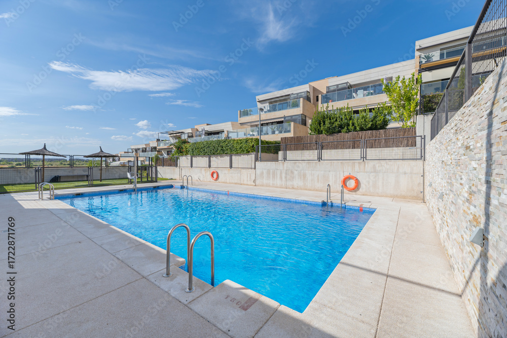 Fototapeta premium Communal pool with digital temperature and water quality control system