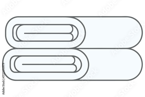 Vector art of pair of rolled towels illustration, perfect for spa, bathroom, or hotel themes in graphic design and promotional materials, clean and simple