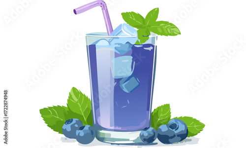 mojito cocktail isolated on white