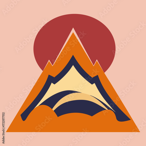 Vector art illustration of a mountain symbol