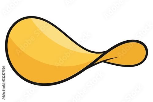 Vector art of potato chip crispy snack, junk food, and unhealthy eating concept single chip, salty, and delicious vector illustration golden, yellow, and tasty