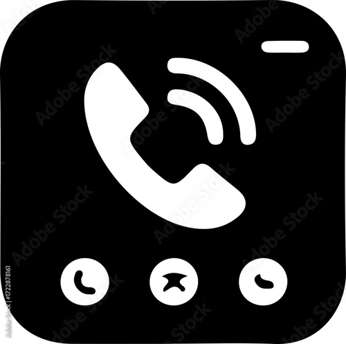 Black and White Phone Call Icon